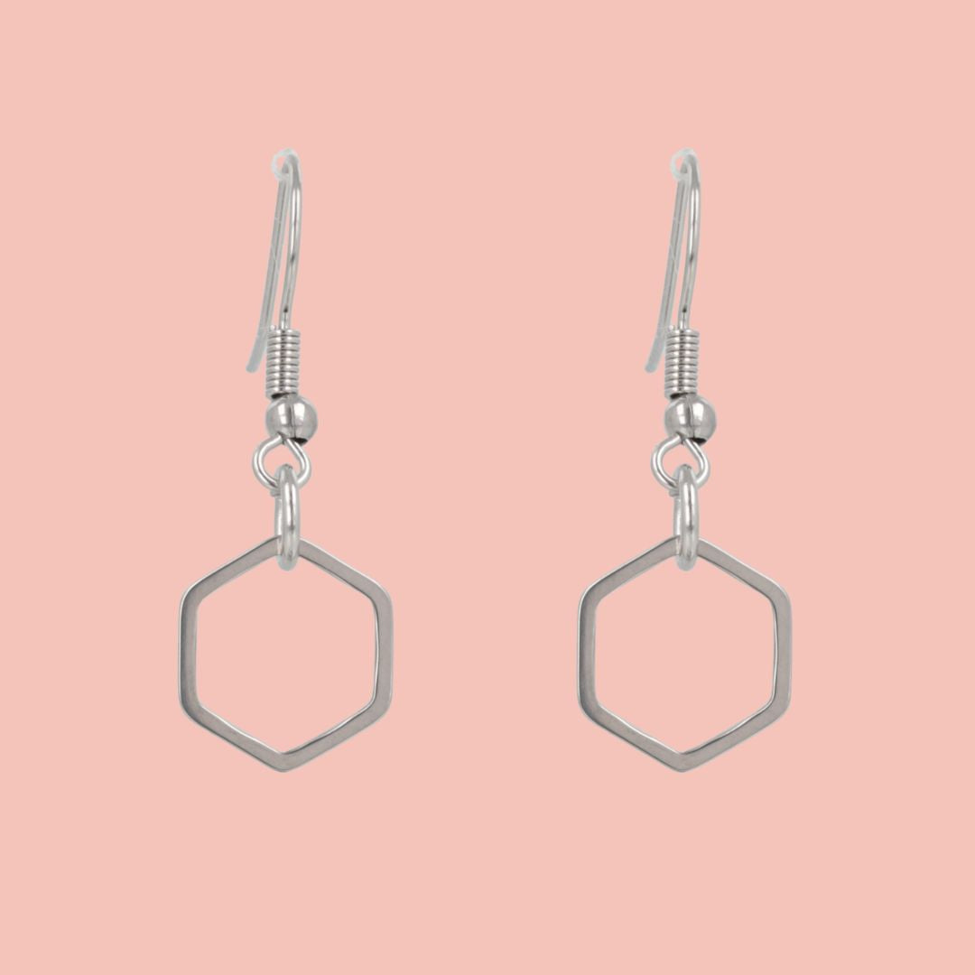 Small Hexagon Earrings
