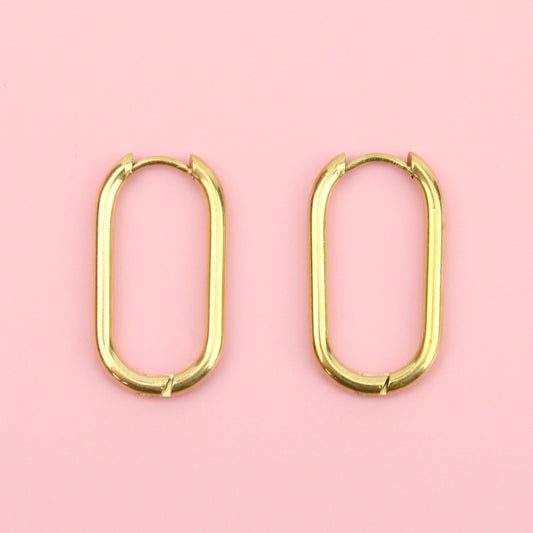 Small Oval Hoop Earring (Gold Plated)